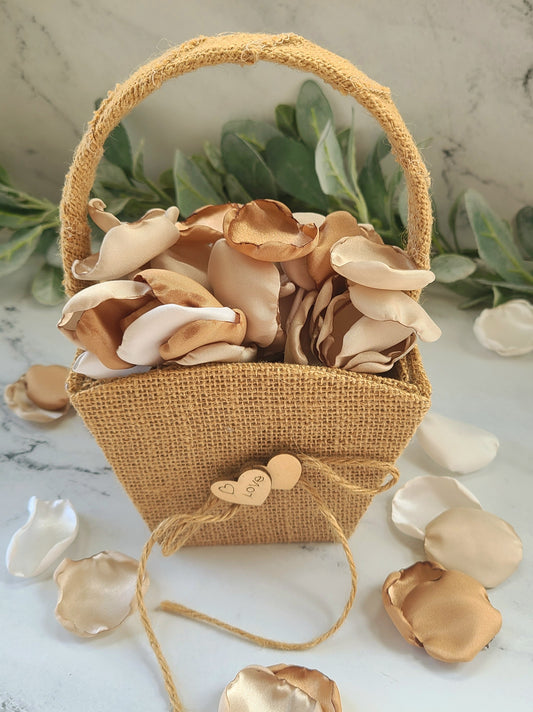 Ivory, Tan & Beige Rose Petals for Boho Wedding Decor, Table Confetti, Customizable Colors