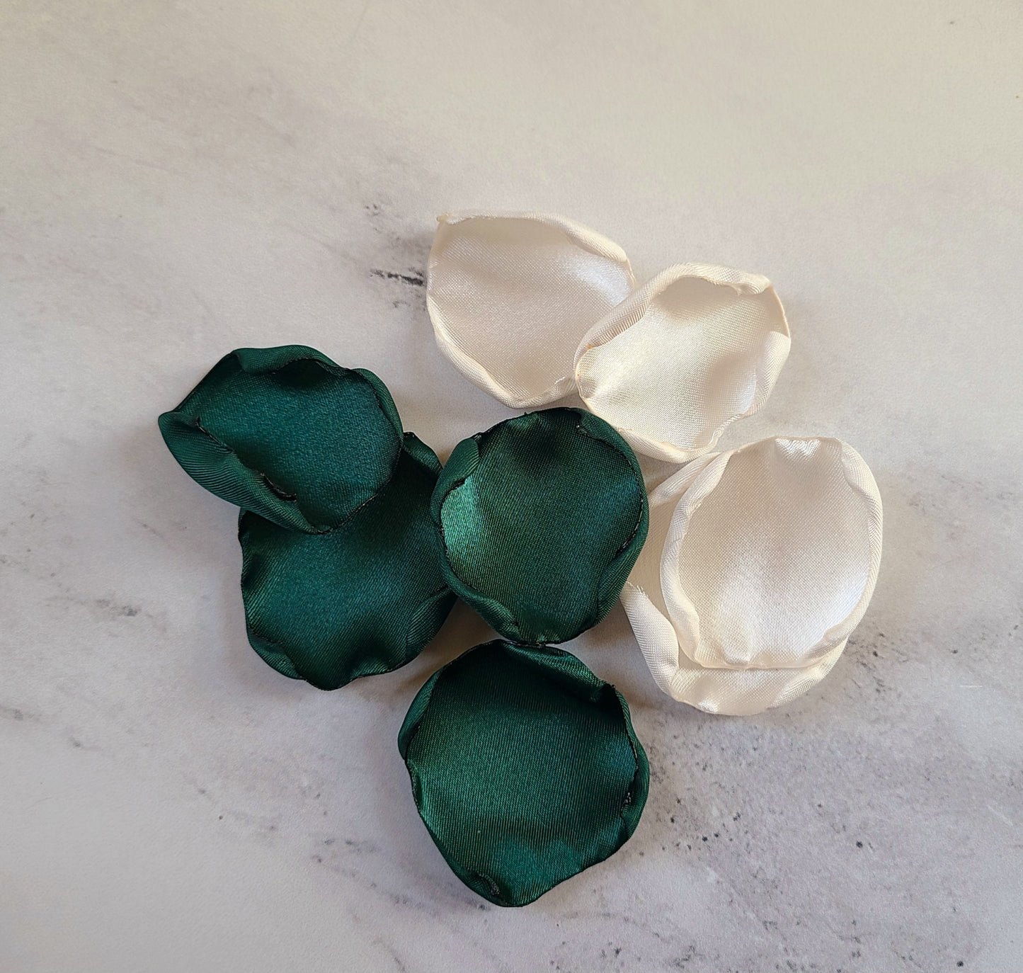 Forest Green & Ivory Rose Petals for Fall Wedding Decor, aisle decorations, table confetti, engagement backdrop props