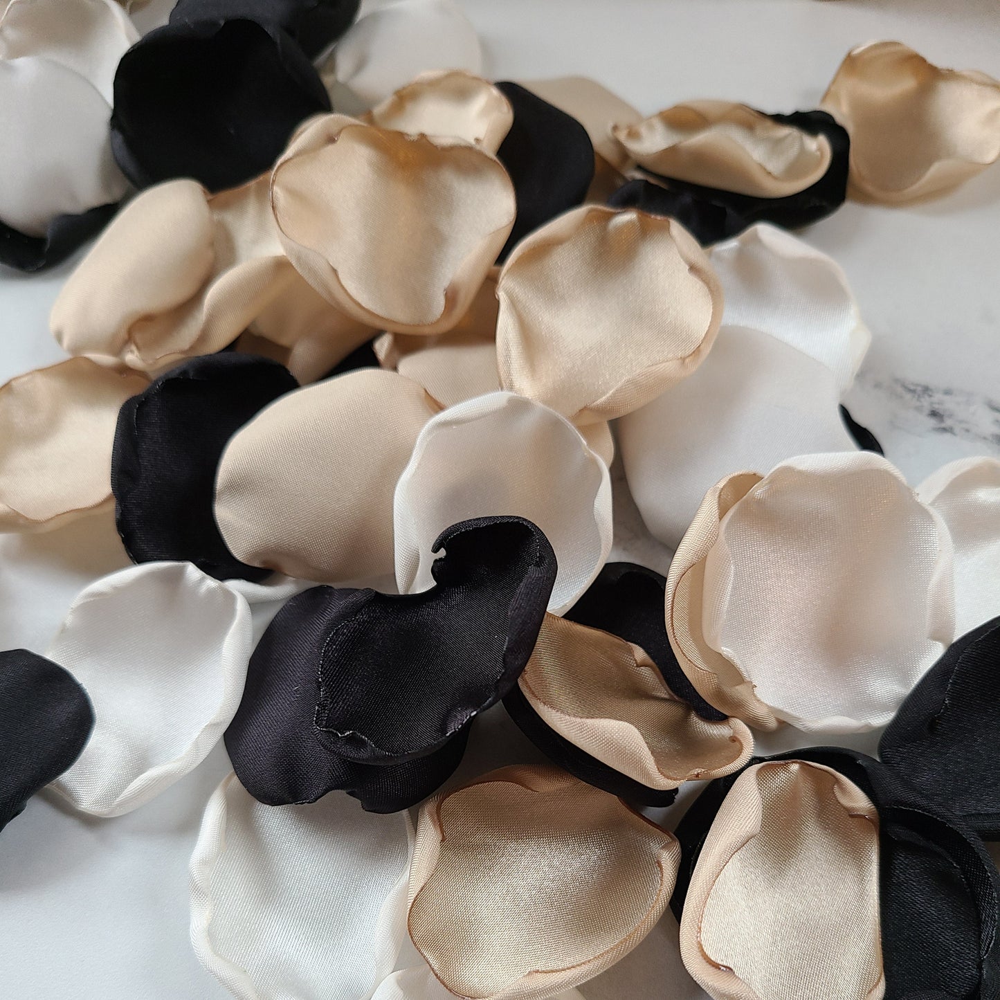 Black Beige Rose Petals for a dark, Moody wedding decor Ideas, Moto Boho inspired wedding aisle decor, flower girl petals, bridesmaid box, engagement backdrop props