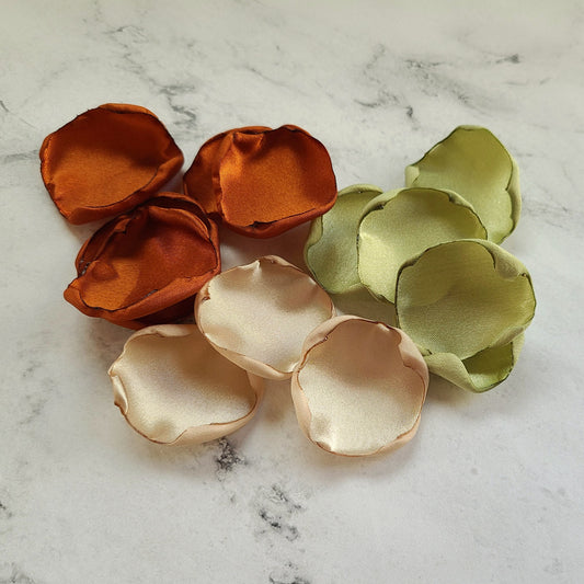 Sage, Beige & Terracotta Rose Petals, Marriage Proposal Props, flower Girl petals for fall wedding decor, boho wedding table centerpiece decor, Western wedding ideas, petal patrol box