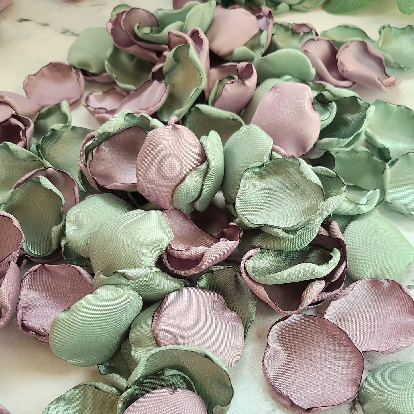 Dusty Sage Green and Dusty Purple Rose Petals for Flower Girl Baskets. Wedding Aisle Decor, Proposal Ideas, boho wedding ideas, table confetti, bridesmaid box,