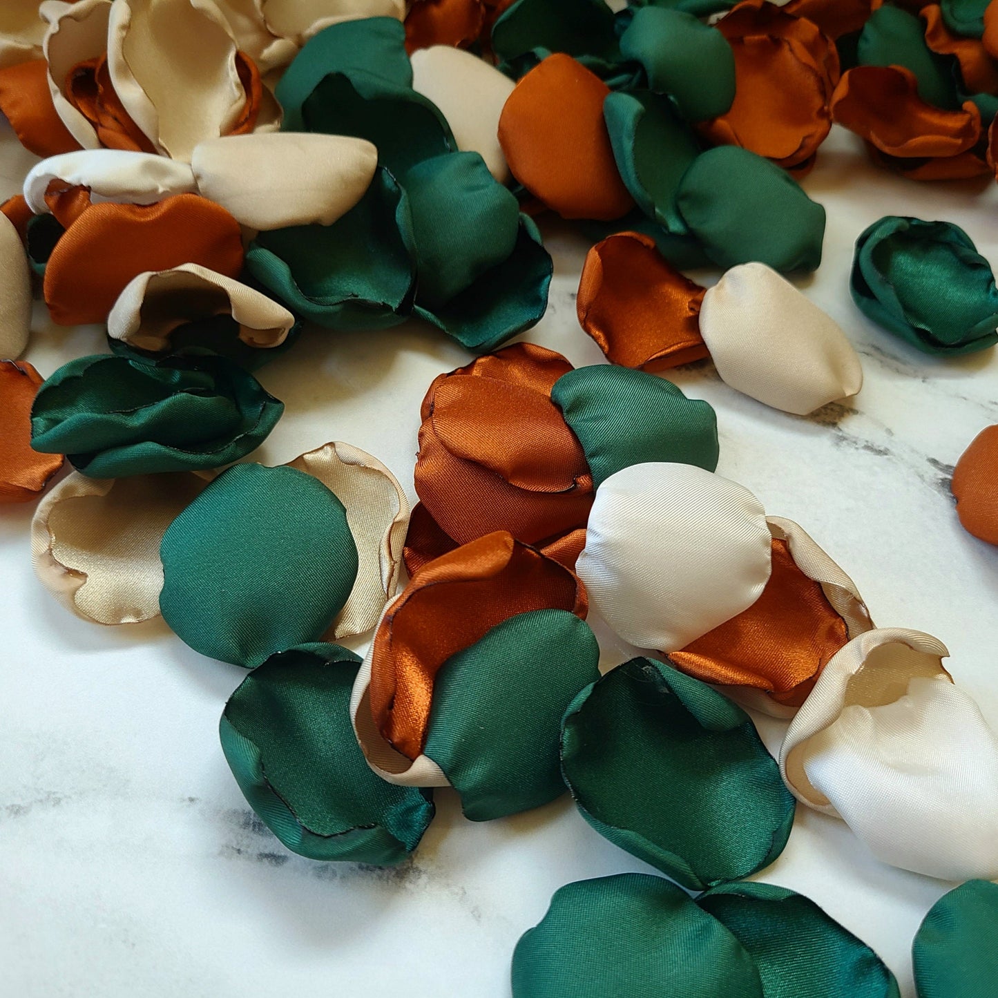 Emerald Beige Ivory & Terracotta Rose Petals for Fall Wedding Decor, Flower Girl Petals, Table Confetti