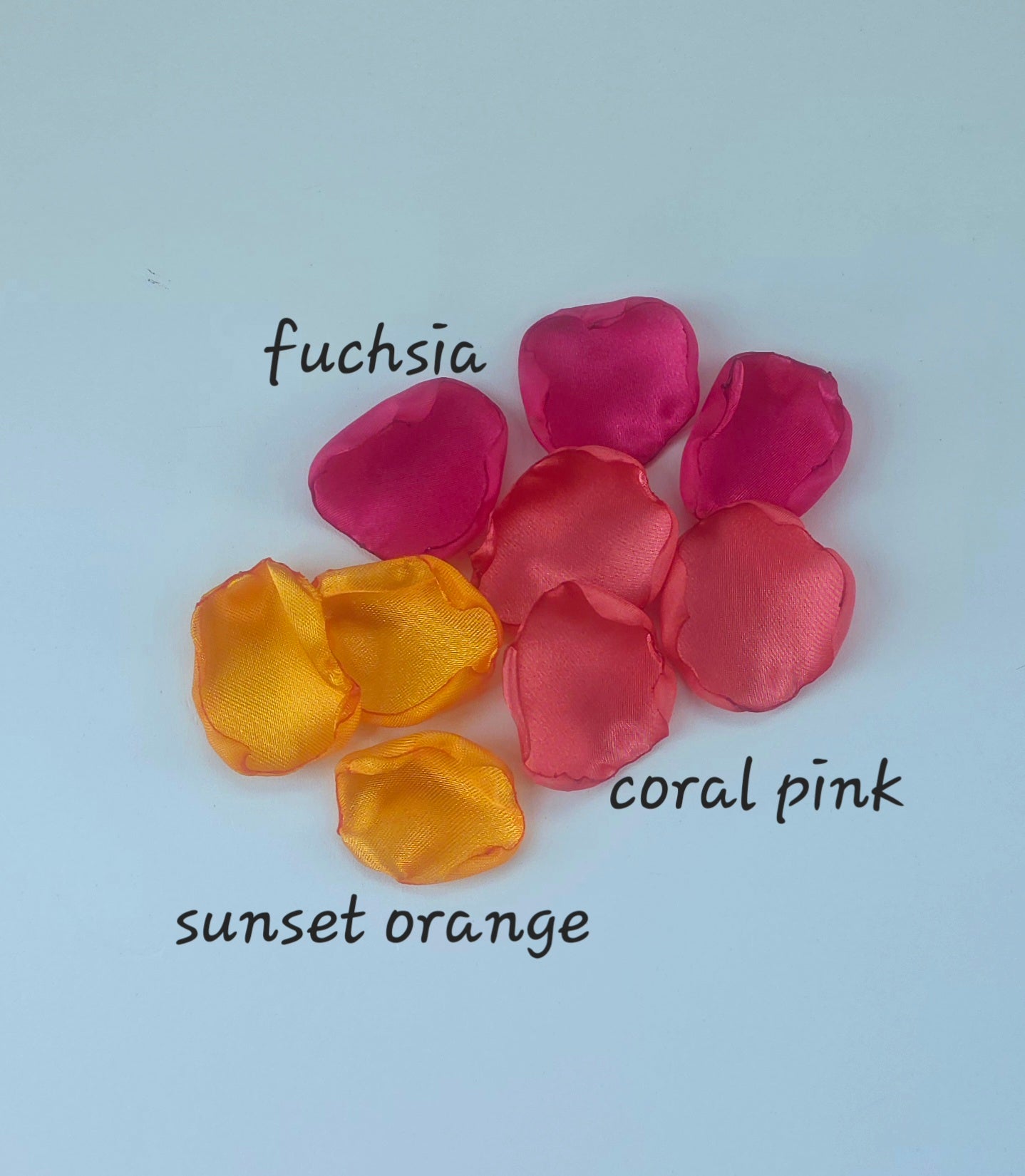 Fuchsia, Coral and Sunset Orange Rose Petals, Whimsical Wedding Ideas