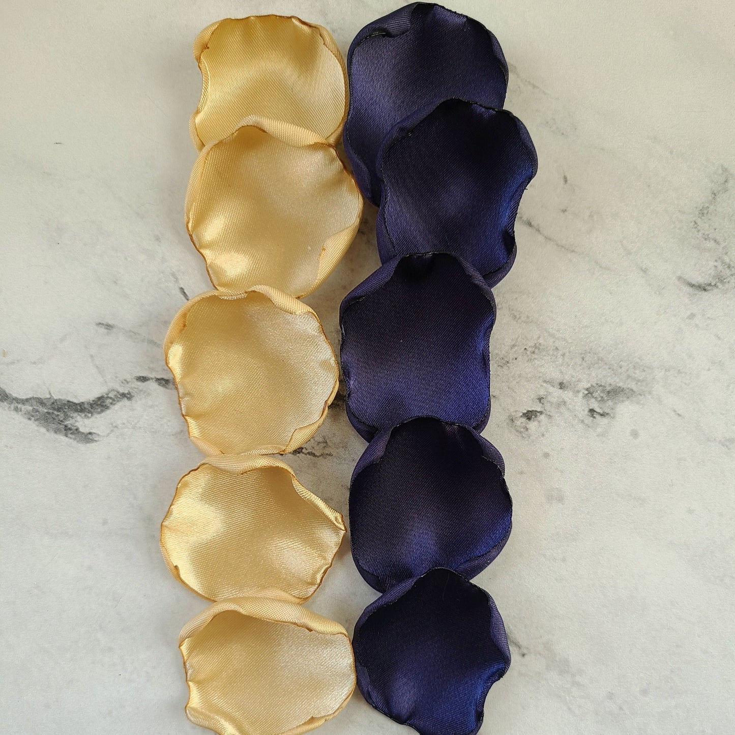 Navy Blue & Gold rose petals for fall wedding aisle decor, flower girl petals for tossing, petal patrol box, Celestial table decorations confetti, Proposal box, engagement backdrop props, Future Mrs