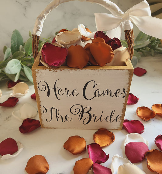 Burgundy, Terracotta, Beige rose petals for a Fall Wedding Theme. Flower petals for a flower girl to toss or put in a basket, Western wedding ideas, aisle decorations, marriage proposal props, table confetti