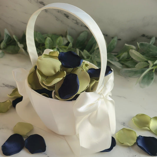 Sage, Ivory & Navy Rose Petals for Fall Wedding Aisle Decor, Western Wedding Table Confetti, Future Mrs Decorations, Proposal Box, Engagement Props