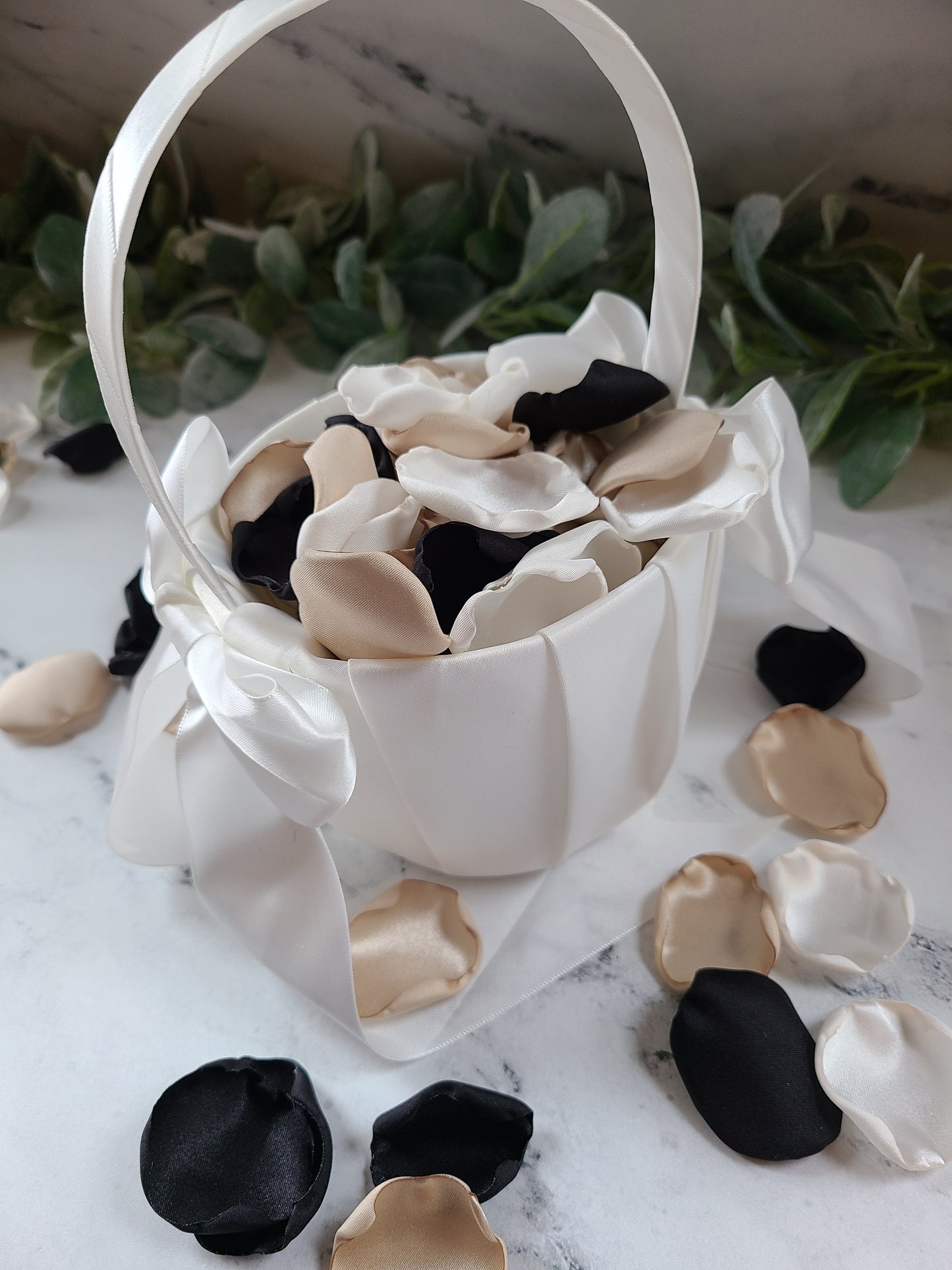 Black Beige Rose Petals for a dark, Moody wedding decor Ideas, Moto Boho inspired wedding aisle decor, flower girl petals, bridesmaid box, engagement backdrop props