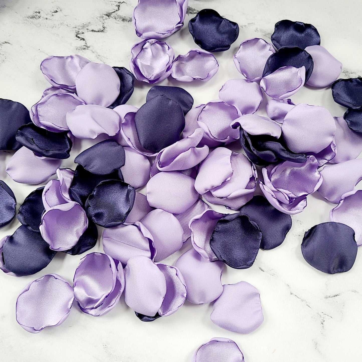 Navy and Lavender Rose petals for wedding decor, flower girl baskets, engagement backdrop props, memory table confetti, Navy, White and Lavender Rose Petals for Wedding Aisle Decor, Flower Girl Baskets, table confetti, Purple flower girl petals for Boho wedding decor, Bridal Brunch decorations, Future Mrs