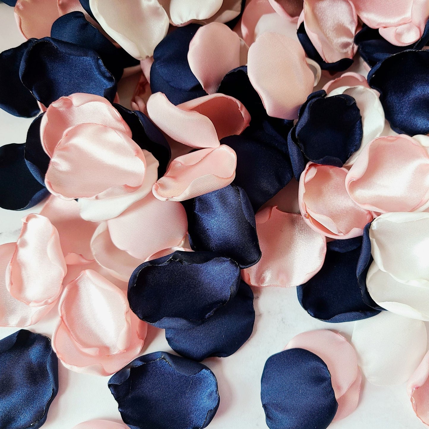 Flower Girl Petals Navy Blue Rose Petals Blush Pink Wedding Decor, Rose Petals for wedding aisle decor, Bridal Brunch decorations, She Said Yes! Dazed and Engaged, Western wedding decor, table centerpiece confetti