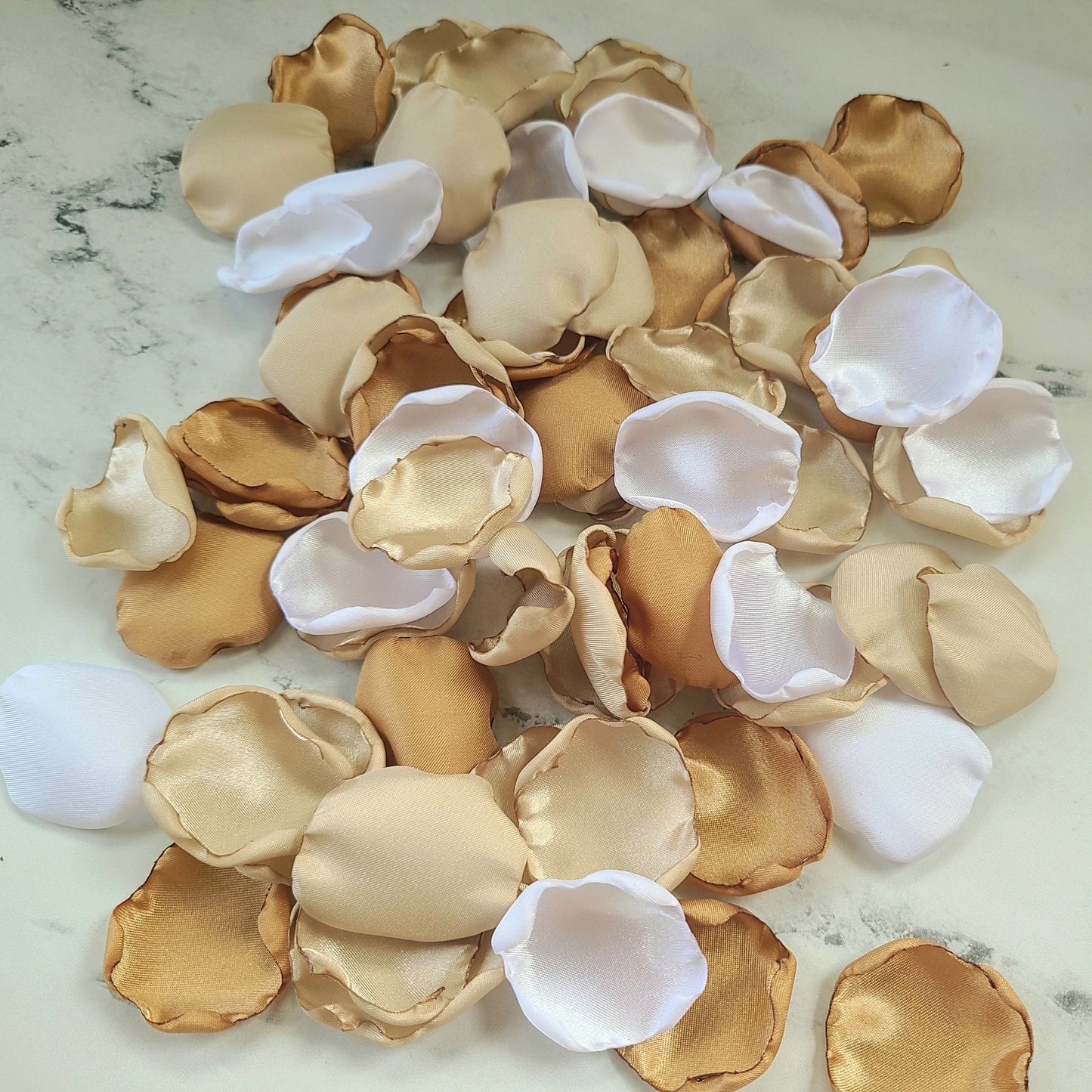 Beige, tan, and White Rose Petals for flower girl basket, boho wedding ideas, engagement props, western wedding aisle decor, lantern centerpiece petal decor, bridesmaid box, engagement props, backdrop accents. Neutral color palette Ideas for future brides planning a rustic wedding ceremony or bridal shower event