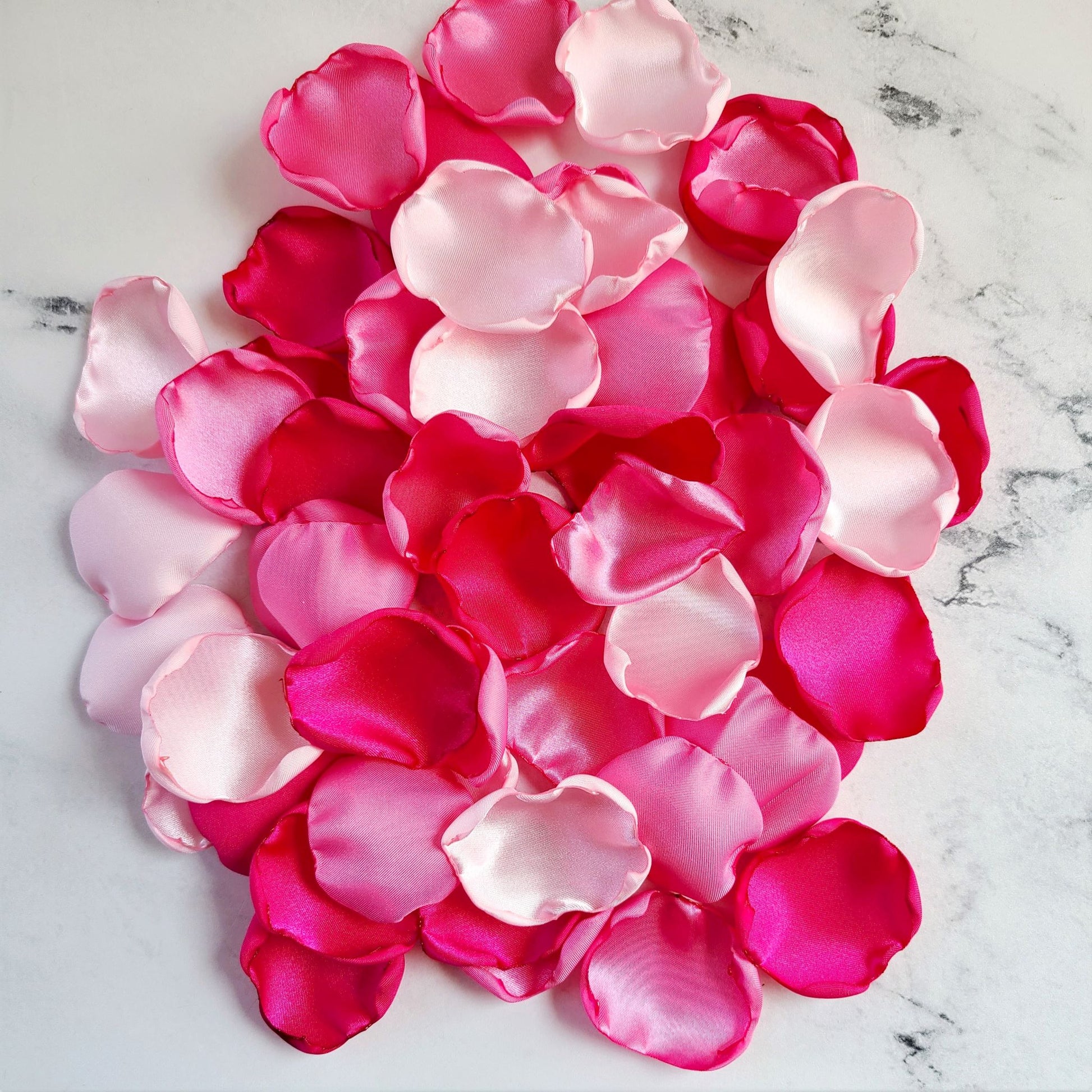 Fuchsia, Hot Pink Rose Petals for Barbie core Wedding Decor. Shades of Pink flower girl petals for tossing, bridesmaids' box, vibrant wedding aisle decor, table decor, whimsical bridal brunch decorations, engagement backdrop props