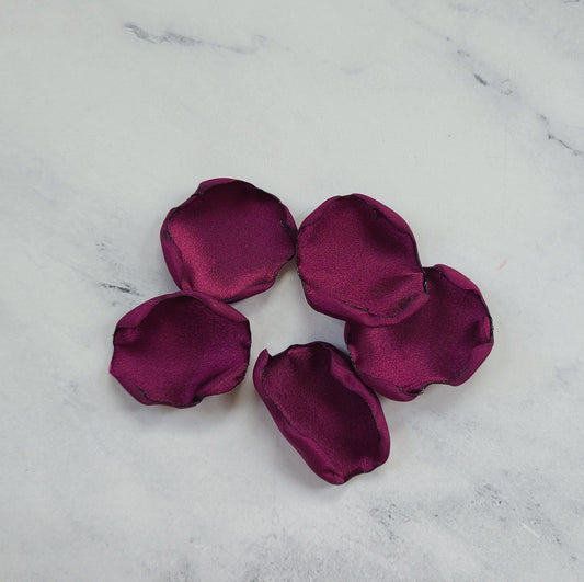Close up of Purple Plum Rose Petals for Wedding Decor Ideas, Table Confetti, Engagement Backdrop Props