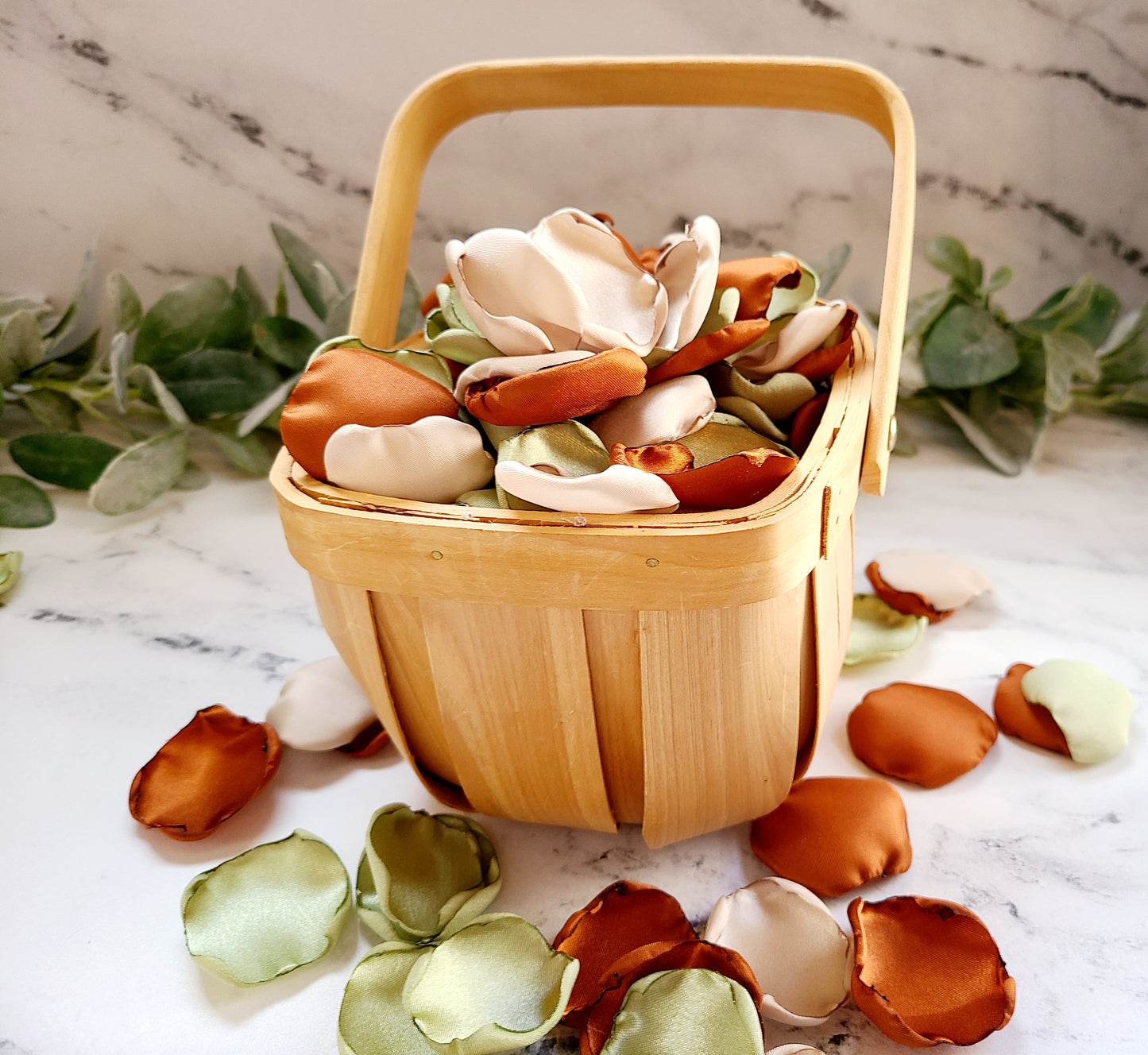 Sage, Beige & Terracotta Rose Petals, Marriage Proposal Props, flower Girl petals for fall wedding decor, boho wedding table centerpiece decor, Western wedding ideas