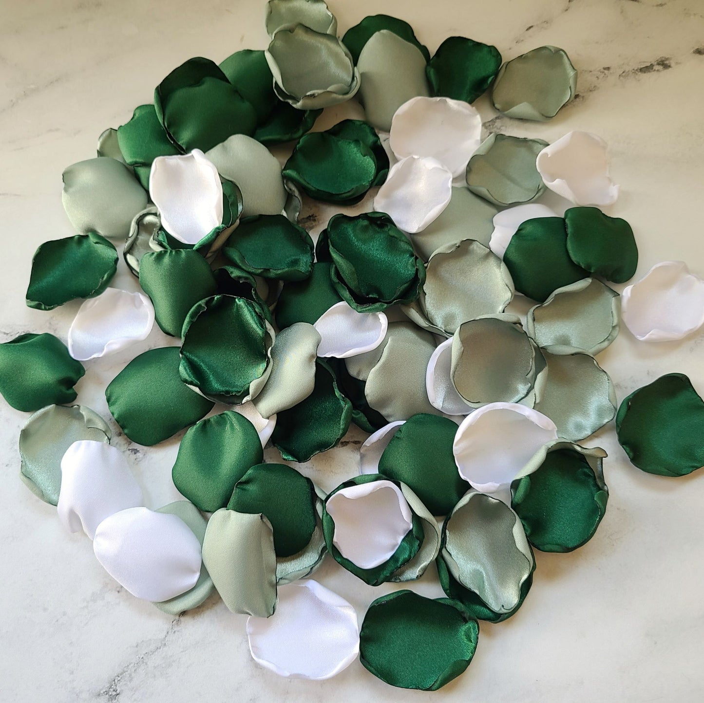 She Said Yes! Sage Green and Emerald Flower Petals, Emerald, Ivory, Dusty Sage Green Rose Petals for Fall Wedding Decor, flower girl petals for boho aisle decorations, western wedding ideas, bridesmaid box, will you be my flower girl proposal, engagement background, table confetti