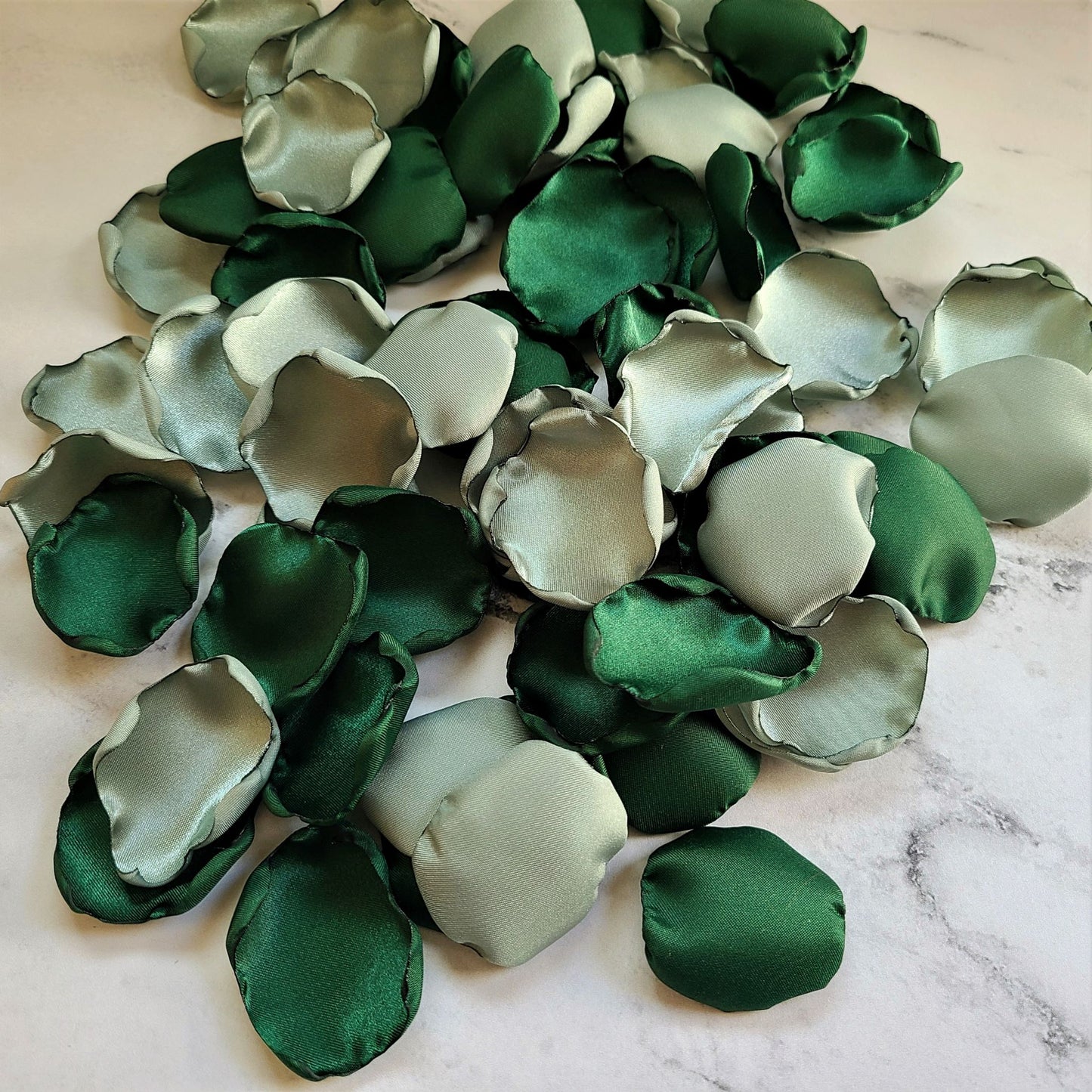 Emerald, Ivory, Dusty Sage Green Rose Petals for Fall Wedding Decor, flower girl petals for boho aisle decorations, western wedding ideas, bridesmaid box, will you be my flower girl proposal, engagement background, table confetti