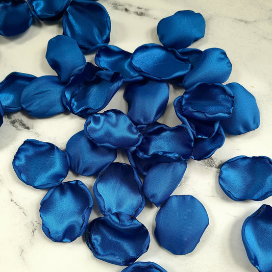 Royal, Colbalt Blue Rose Petals, Custom Wedding Aisle Decor, flower Girl Petals for basket, table confetti