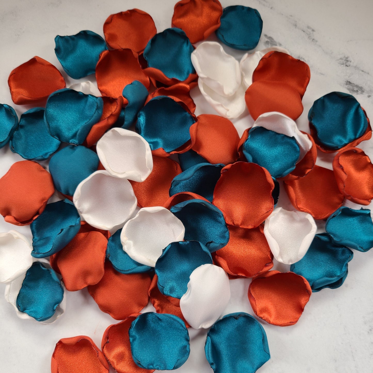 Teal, ivory & Rust Rose Petals for wedding aisle decor, flower girl petals, table confetti, Western wedding decor, Future Mrs bridal brunch decorations, wedding memory table, flower girl baskets, proposal boxes