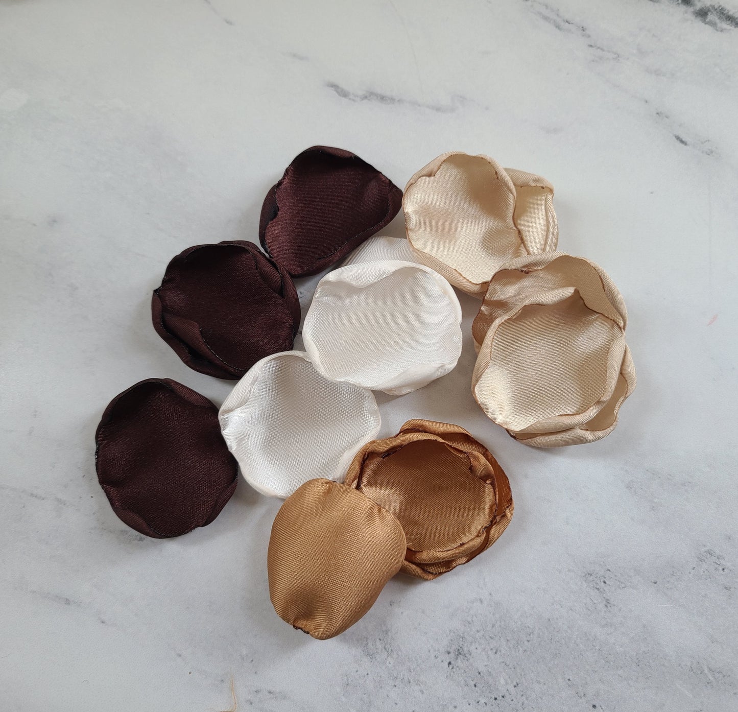 Brown, Ivory and Beige Rose Petals for Western Wedding Decor Ideas, Boho Table Confetti