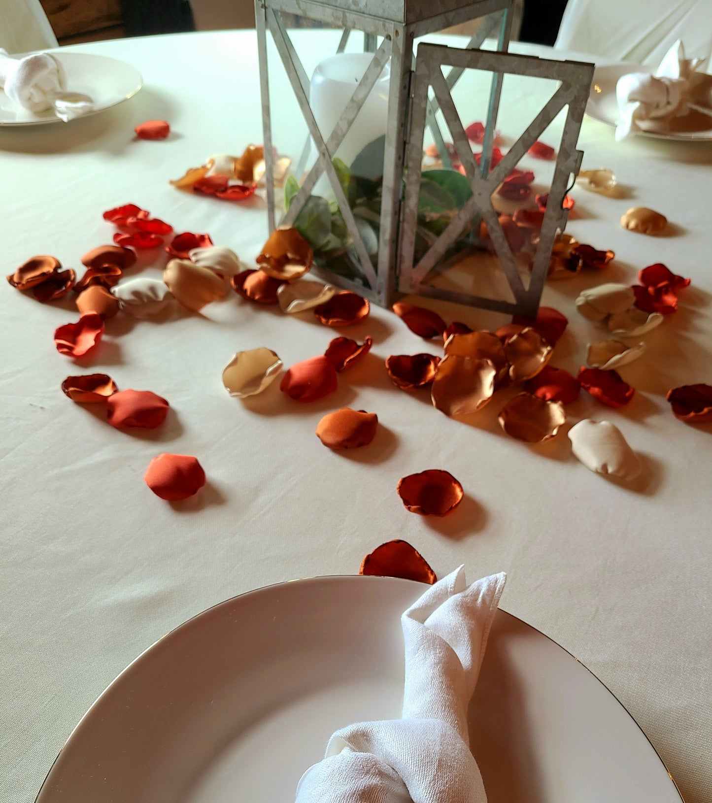 Terracotta Wedding Decor Rose Petals, Tan Taupe and Ivory Flower Petals, Wedding Aisle Decor, Fall Wedding Decor