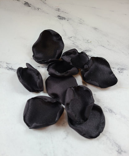 Black Rose Petals for Gothic Wedding Decor, Custom Halloween Table Confetti, Flower Girl Petals