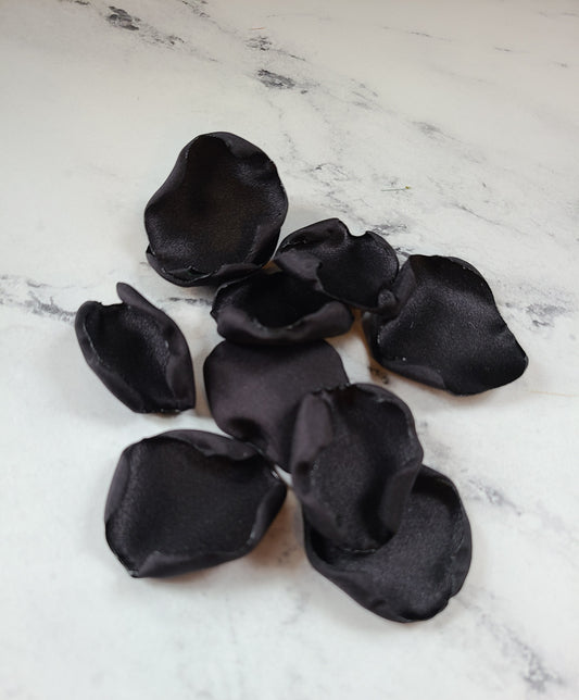 Black Rose Petals for Gothic Wedding Decor, Custom Halloween Table Confetti, Flower Girl Petals