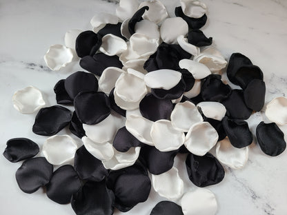 Black Rose Petals for Gothic Wedding Decor, Custom Halloween Table Confetti, Flower Girl Petals