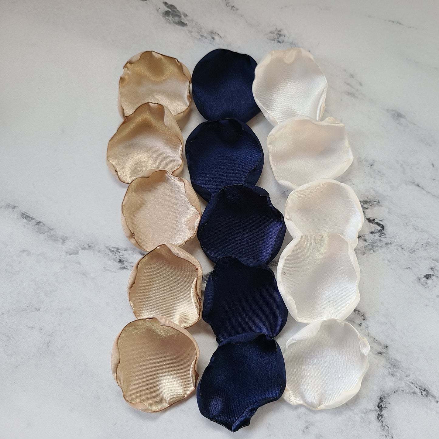 Navy Blue, Ivory & Beige Rose Petals for Boho Wedding Decor Ideas, Table Centerpiece Confetti, marriage proposal backdrop, Western Wedding theme flower girl petals, Bridesmaid Box