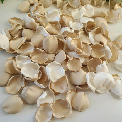 Beige and Ivory Rose Petals for flower girl basket, boho wedding ideas, engagement props, western wedding aisle decor, lantern centerpiece petal decor, bridesmaid box, engagement props