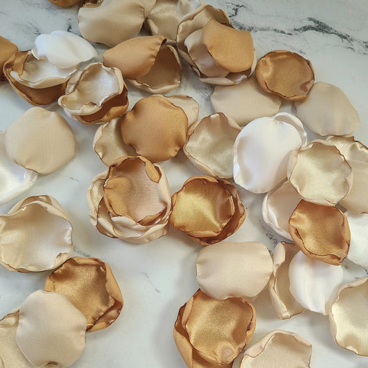 Beige, tan & ivory rose petals for fall wedding aisle decor, confetti scatter, flower girl basket, petal patrol gift box proposal, boho tablescapes decor, 
