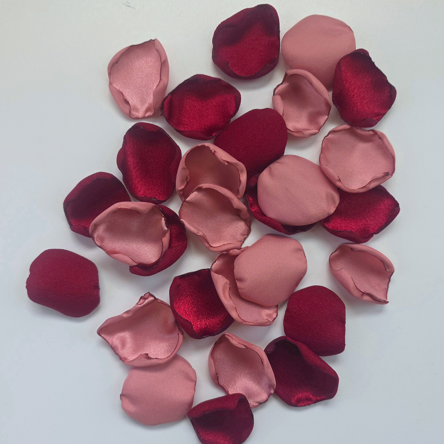Burgundy and Dusty Pink Rose Petals, Use for flower girl toss, confetti scatter, wedding tablescapes accents, aisle decor, ceremony backdrop decor, engagement photo props, romantic dinner ideas. Future Bride Ideas