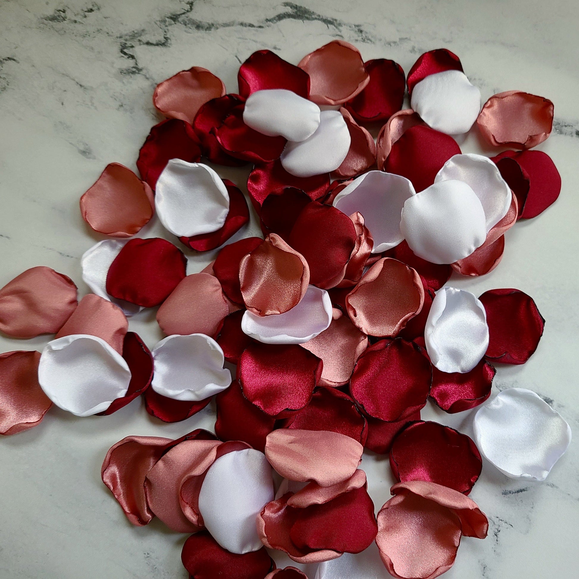Burgundy, Blush, White Rose Petals for Flower Girl Baskets, Customizable Table confetti
