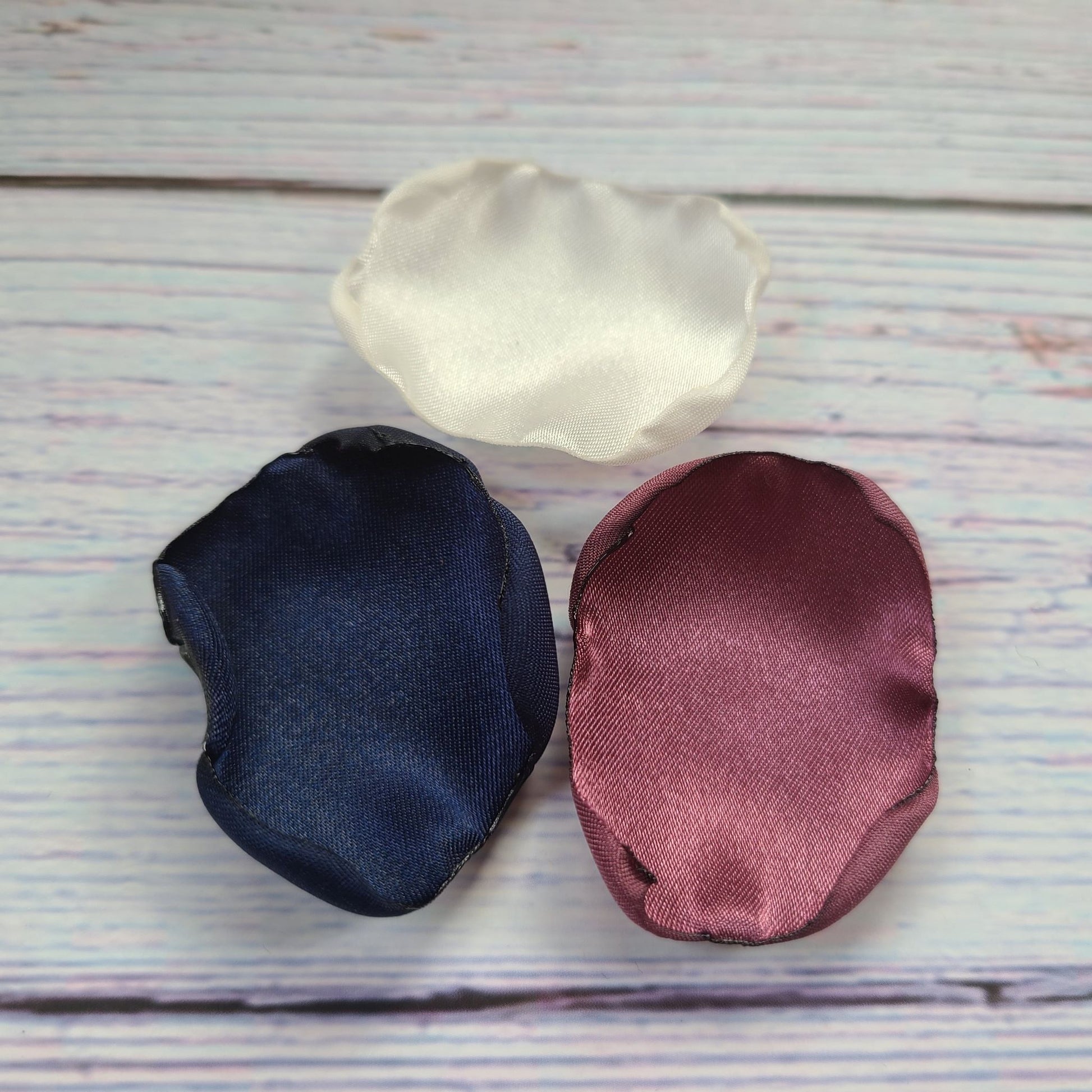 Navy Blue, Ivory and Chianti flower petals