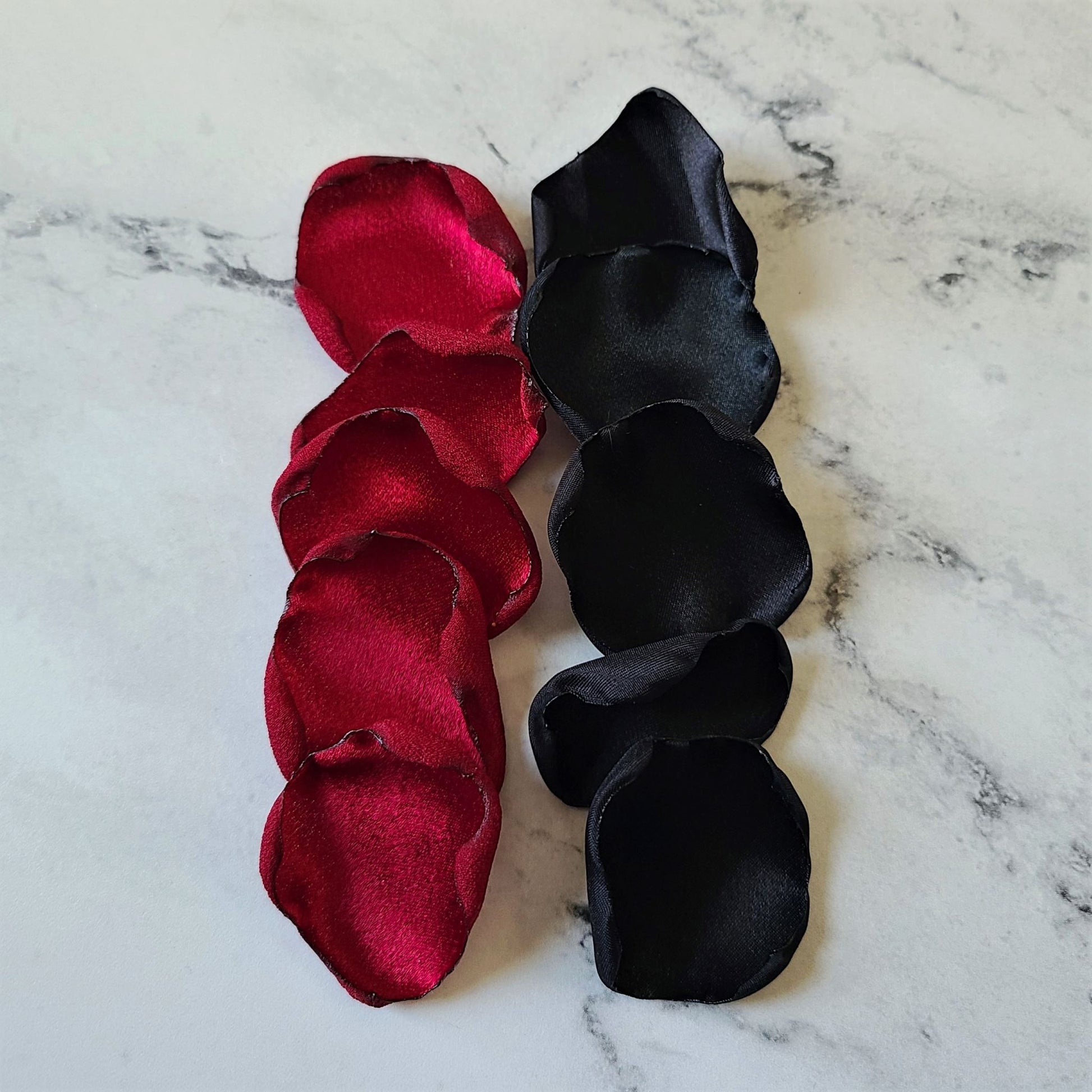 Dark Red and Black Rose Petals for Goth Wedding Decor, flower girl baskets, confetti scatter, halloween party decor, gothic bridal shower decorations, wedding aisle