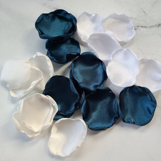 Here Comes the Bride flower girl basket filled with dark teal rose petals, boho fall wedding aisle decor, bridesmaid box, engagement backdrop props, 