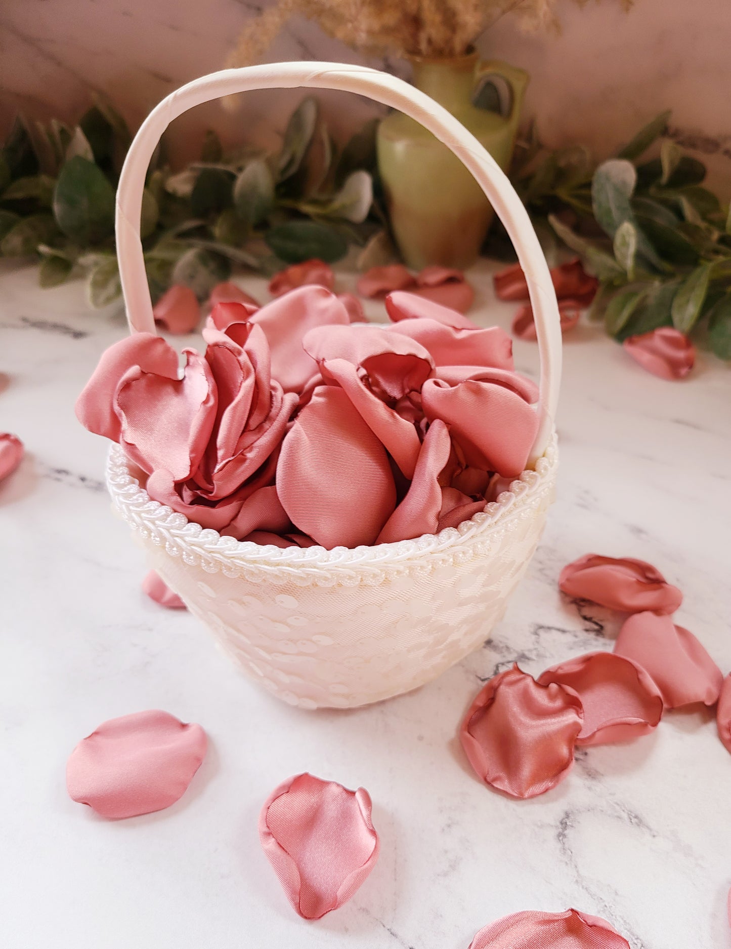 Dusty Pink Rose Petals for Wedding Decor Ideas, Flower Girl Basket, Custom Wedding Aisle Decor, Confetti Aisle Decorations