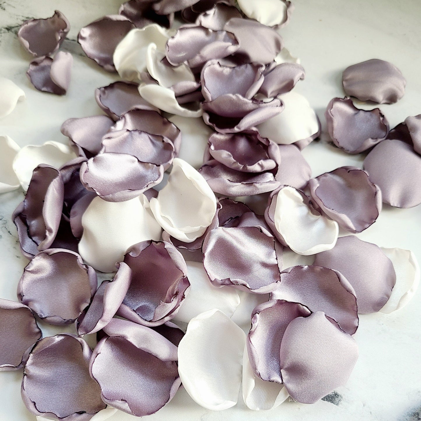 Dusty Purple, Ivory rose petals for flower girl baskets, wedding aisle decor, Whimsical wedding table confetti scatter, petal patrol box, engagement photo backdrop 