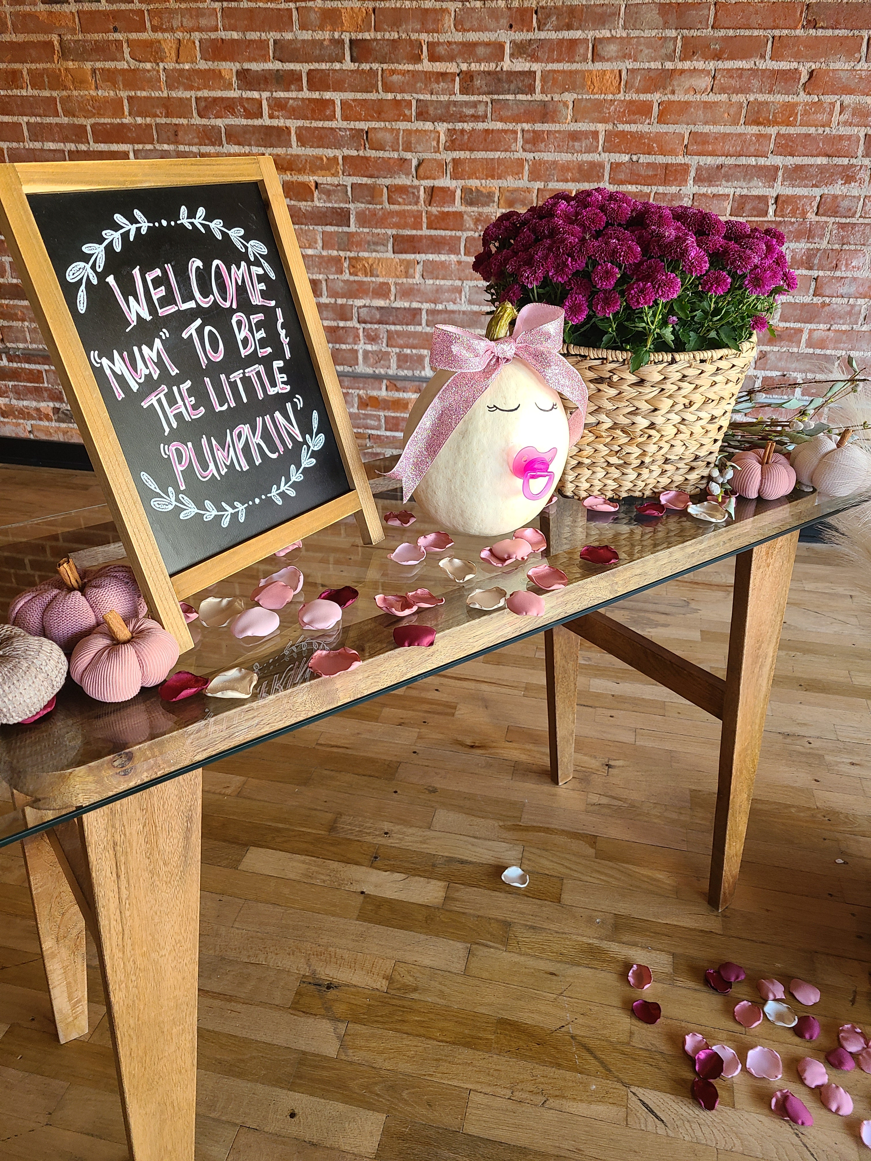 Burgundy Baby Shower table confetti