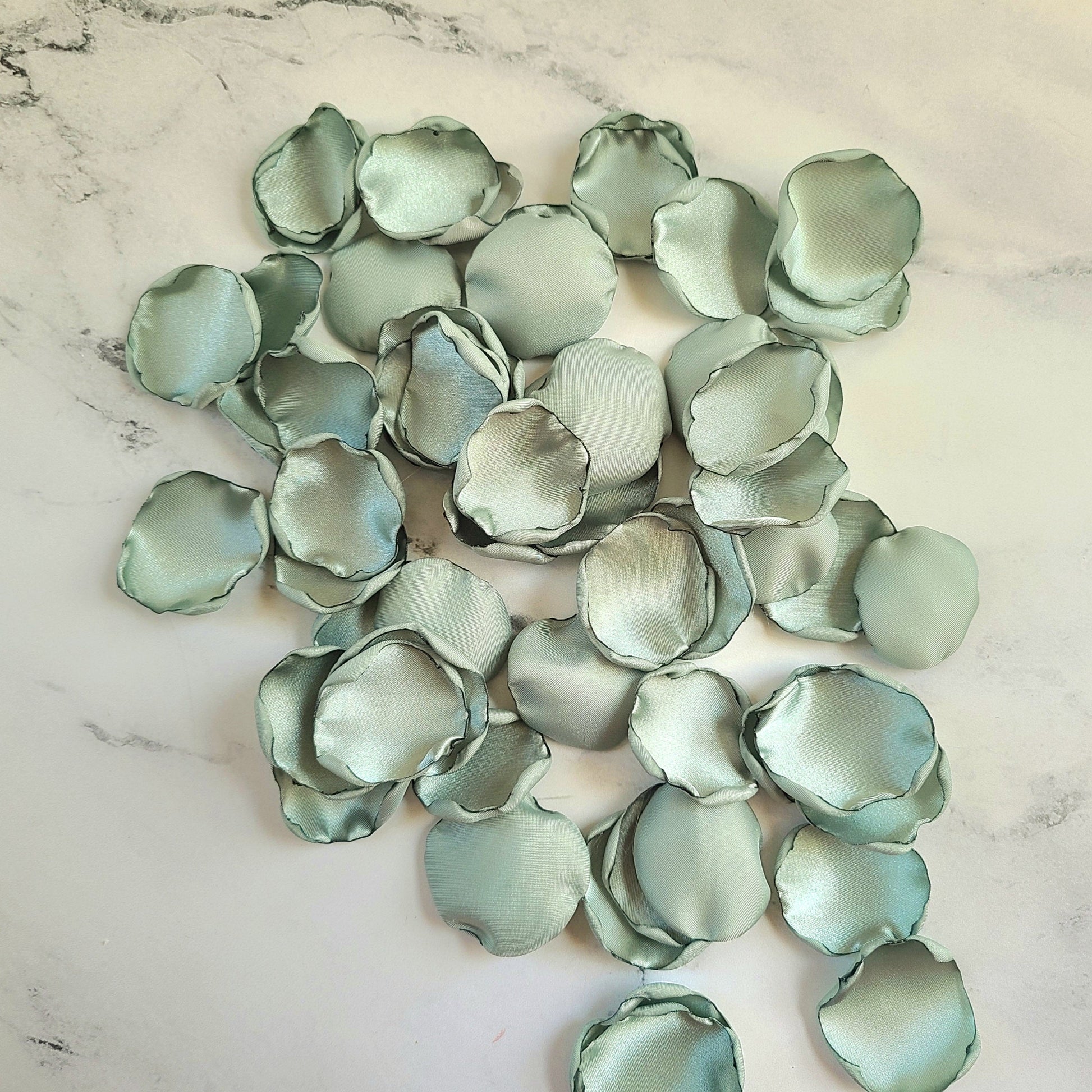 Dusty Sage, Black & Ivory Rose Petals for Wedding Decor