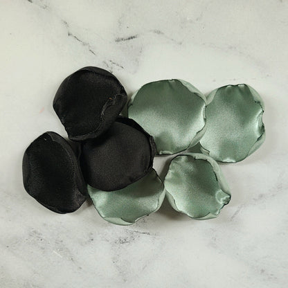 Dusty Sage, Black & Ivory Rose Petals for Wedding Decor