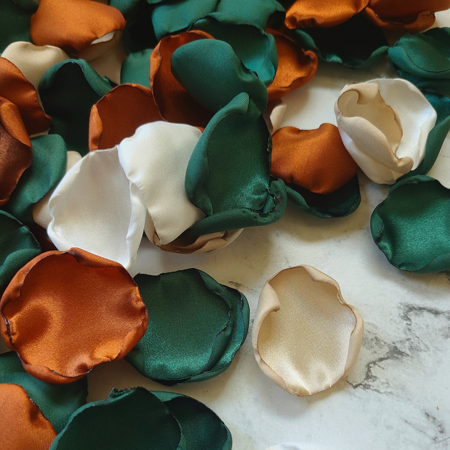 Emerald Beige Ivory & Terracotta Rose Petals for Fall Wedding Decor Ideas, Flower Girl Baskets, Table Confetti