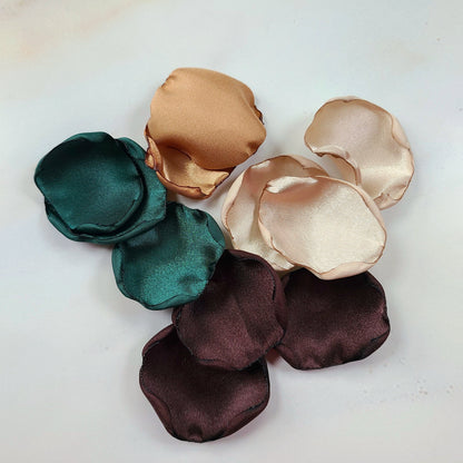 Camouflage Wedding Decor Ideas, Beige, Tan Brown & Emerald Rose Petals, Western Wedding Decorations, Flower Girl Petals, Table Confetti