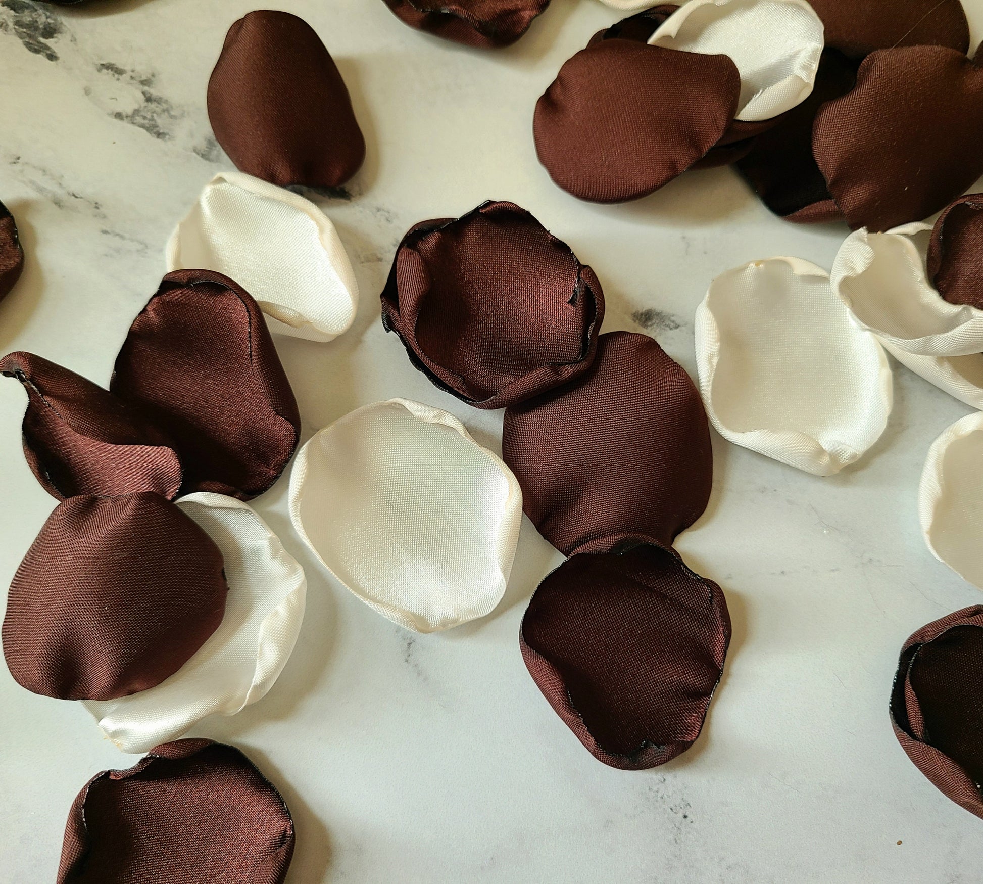 Espresso, dark brown rose petals for flower girl petals, western wedding decor