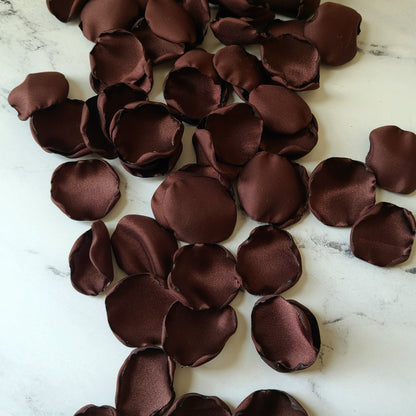 Espresso, dark brown rose petals for flower girl basket, petal patrol box, confetti scatter