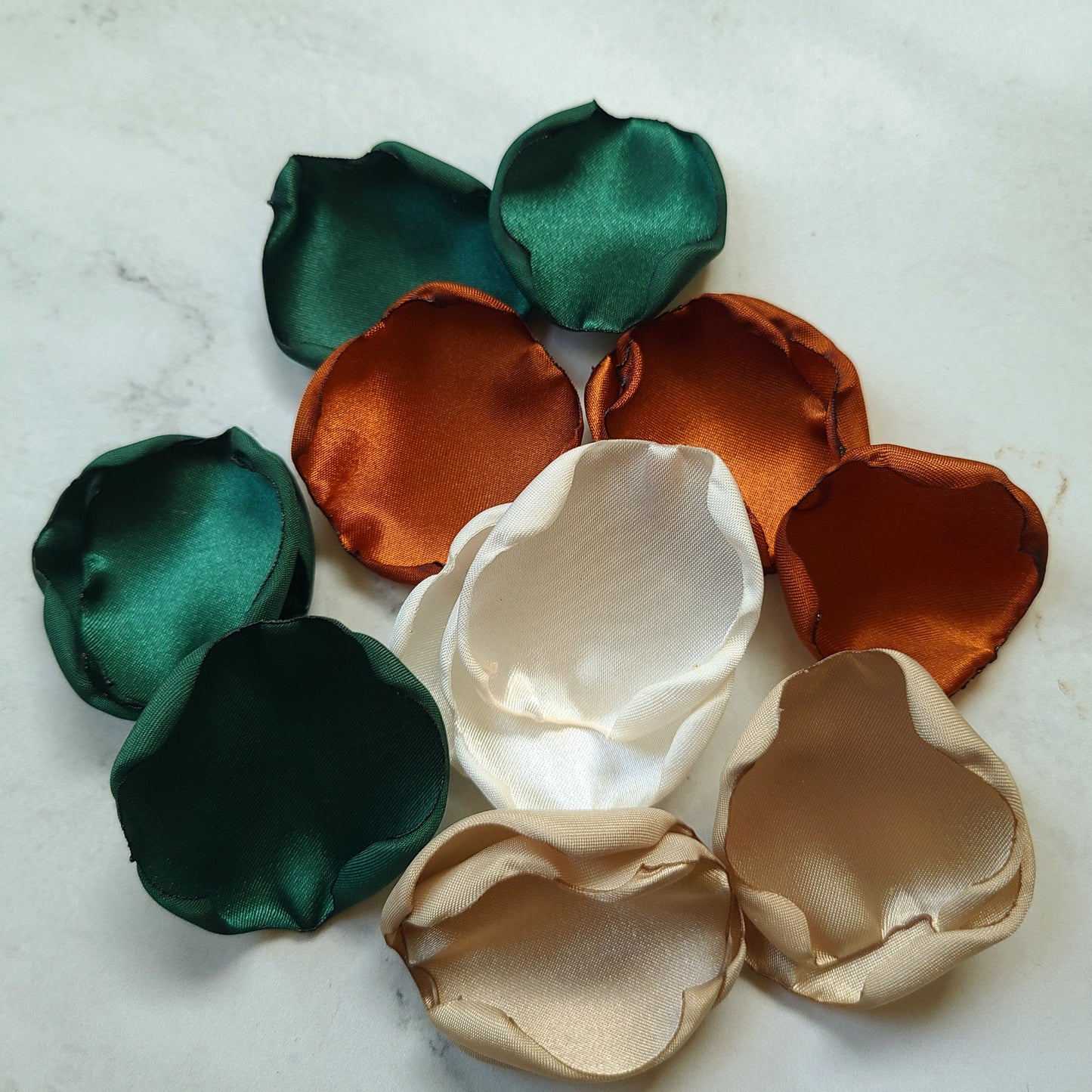 Forest Green, Terracotta flower girl petals for petal patrol box