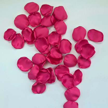 fuchsia hot pink rose petals for flower girl toss, confetti scatter, reception tablescapes accents, future bride color palette ideas, whimsical wedding decor inspo