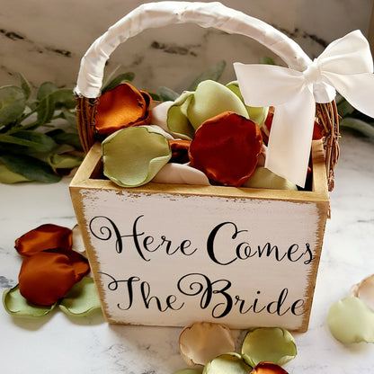 
Sage, Beige & Terracotta Rose Petals, Marriage Proposal Props, flower Girl petals for fall wedding decor, boho wedding table centerpiece decor, Western wedding ideas, Here Comes the Bride flower girl basket