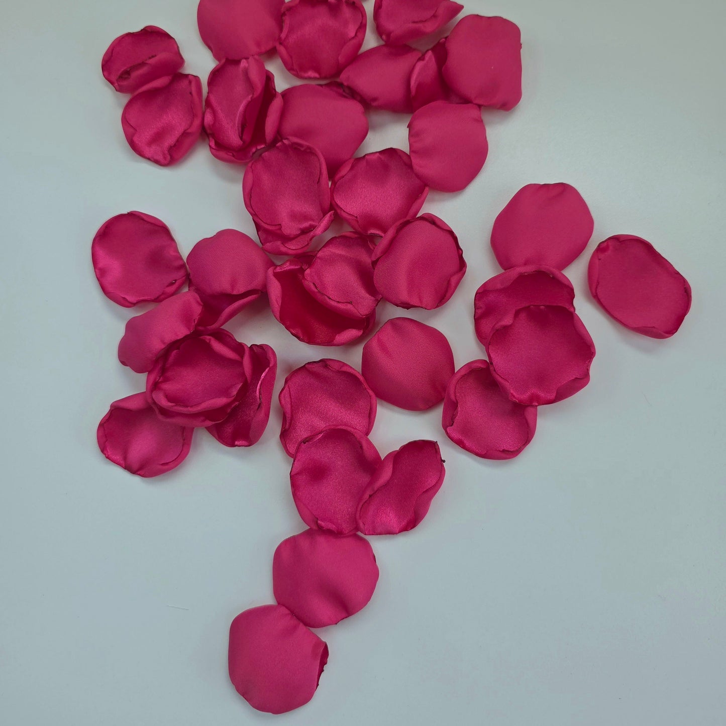 Fuchsia, hot pink rose petals for flower girl toss, baskets. Perfect for reception tablescape accents, wedding aisle decor, confetti scatter, bridal shower decorations, future bride color palette ideas, whimsical and sunset wedding theme ideas