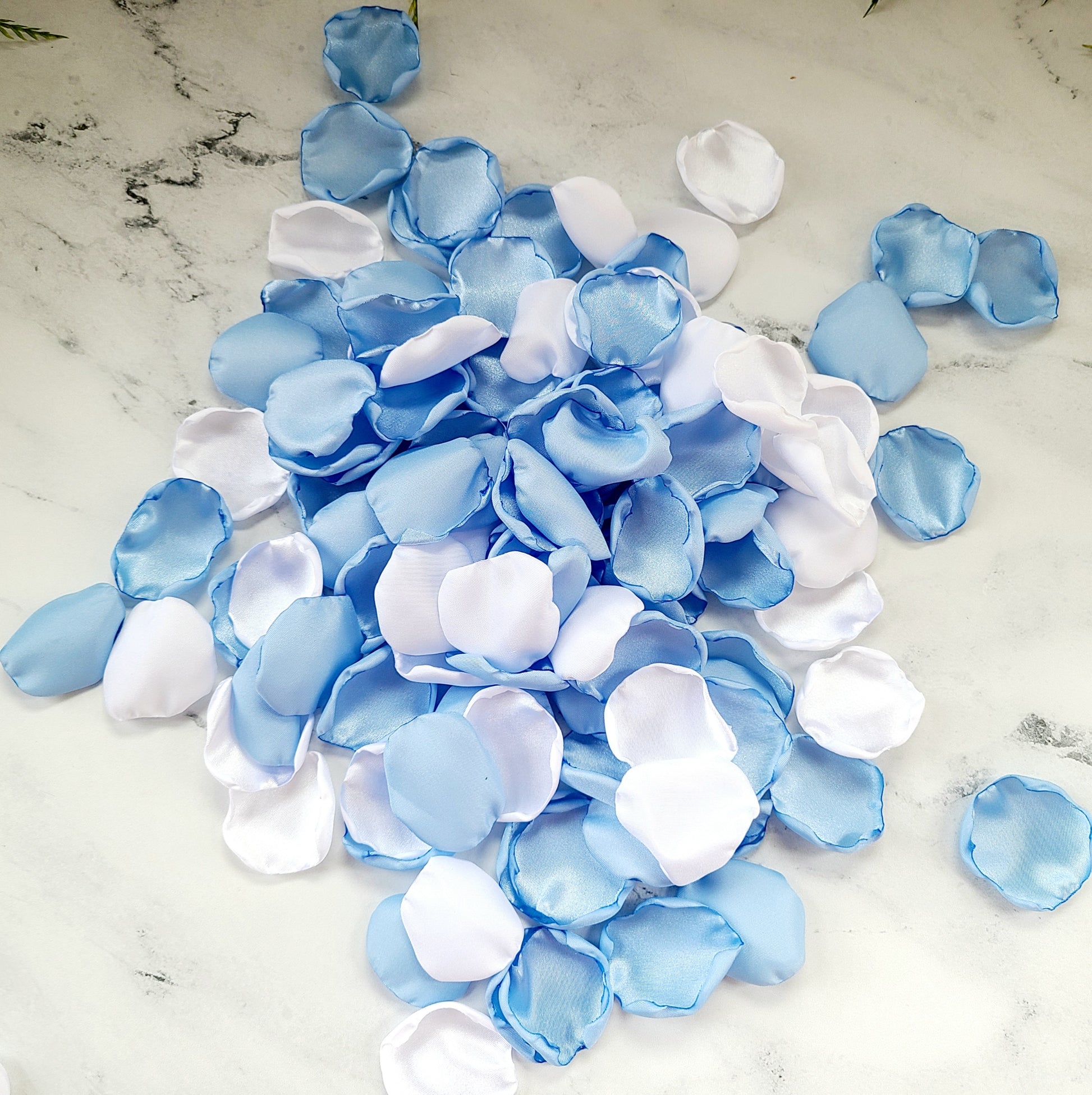 Ice, Light Blue Rose Petals for table confetti, flower girl baskets, Chinoiserie wedding decor, spring wedding table decor