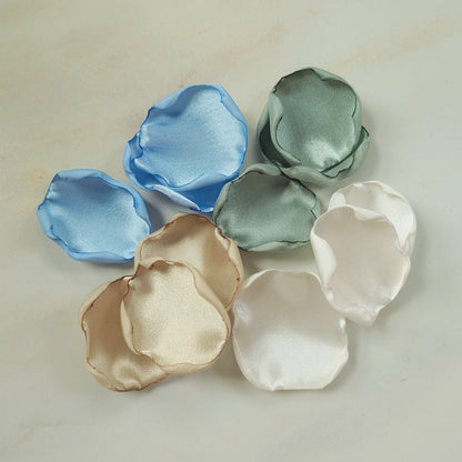 Ivory, Beige, Dusty Sage, Ice Blue Rose Petals for Wedding Decor, flower girl baskets, table confetti, boho themed wedding ideas, proposal props