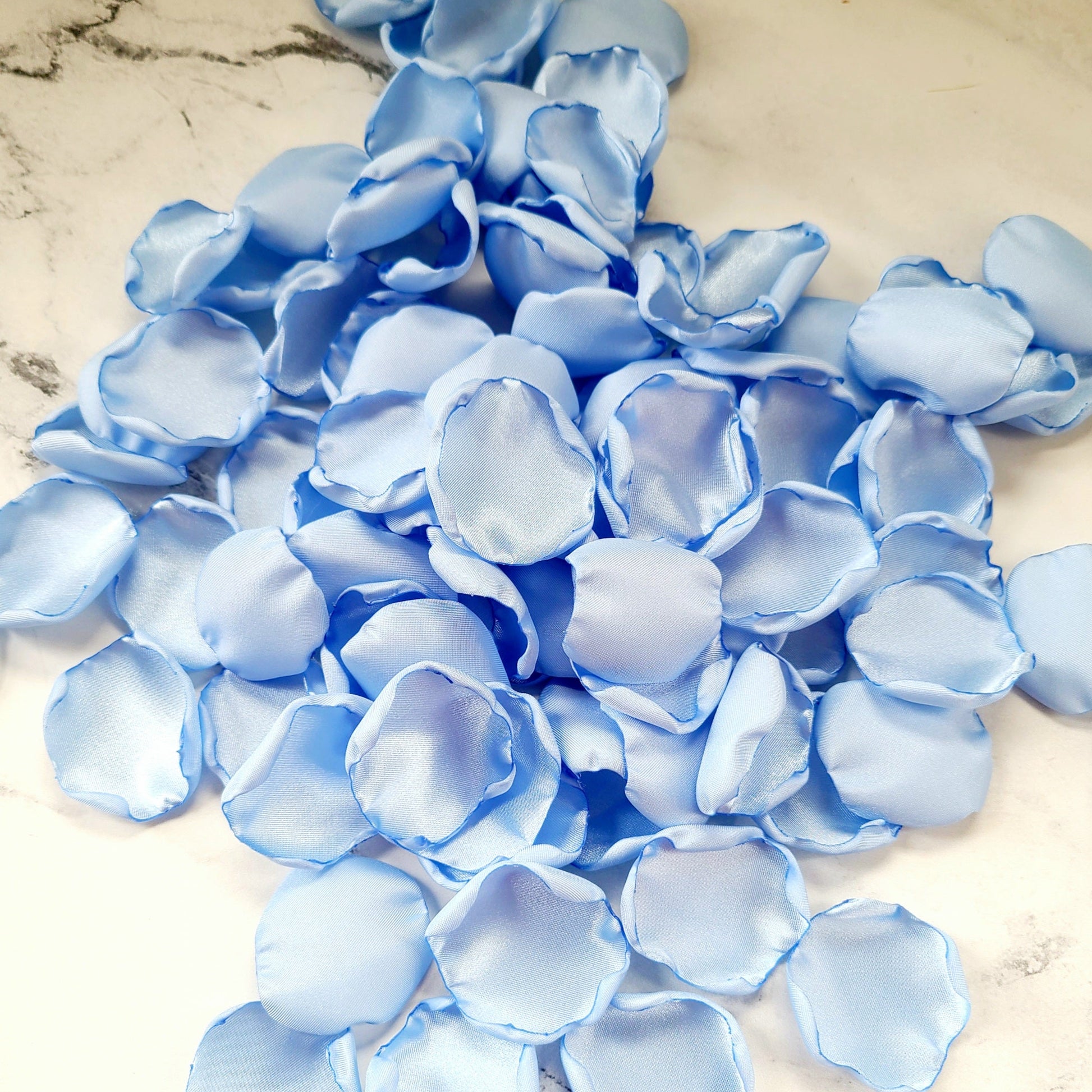 Icy Blue Rose Petals for Chinoiserie Wedding Decor Ideas, flower girl baskets, confetti, engagement backdrop props